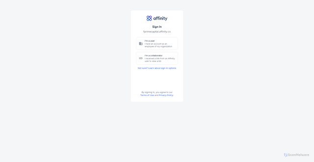 Security scan screenshot of https://fprimecapital.affinity.co