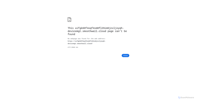 Security scan screenshot of https://uifgk60f4oqf4vm8fl29im6jcvljoyqh-devicemgt.smoothwall.cloud
