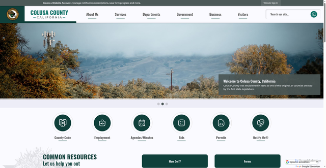 Security scan screenshot of https://countyofcolusaca.gov/