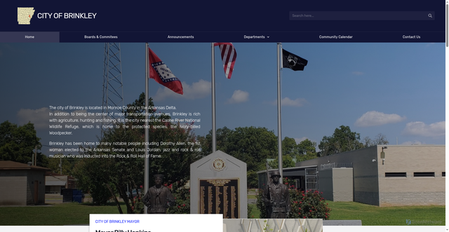 Security scan screenshot of https://cityofbrinkley.org/