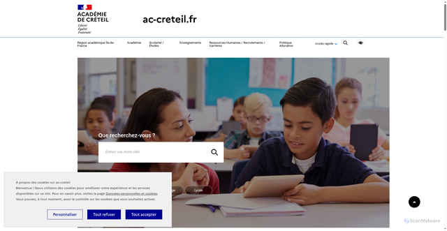 Security scan screenshot of https://ac-creteil.fr