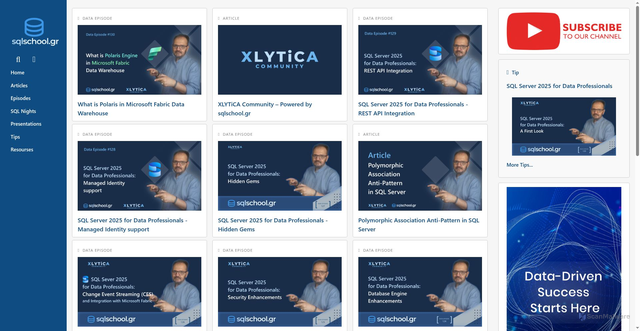 Security scan screenshot of https://www.sqlschool.gr