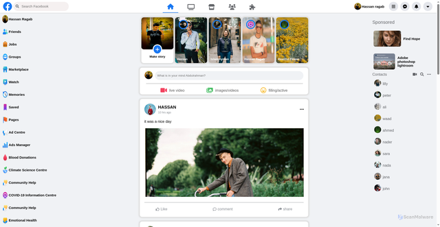Security scan screenshot of http://facebook-main.vercel.app/