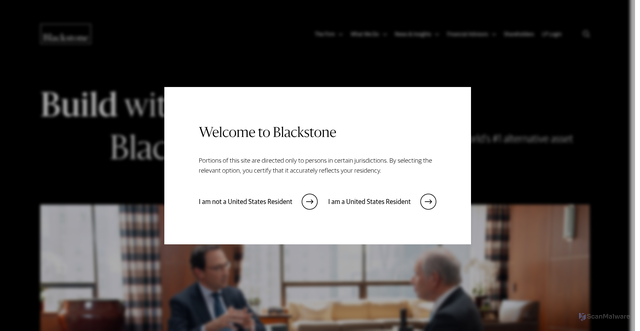 Security scan screenshot of https://www3.blackstone.com