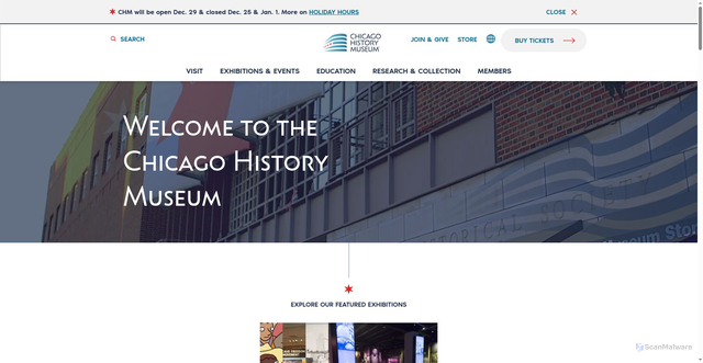 Security scan screenshot of https://www.chicagohistory.org/