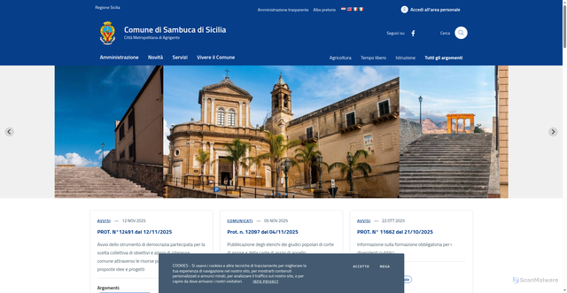 Security scan screenshot of https://comune.sambucadisicilia.ag.it/