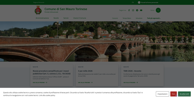Security scan screenshot of https://www.comune.sanmaurotorinese.to.it