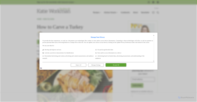 Security scan screenshot of https://themom100.com/how-to-carve-a-turkey/