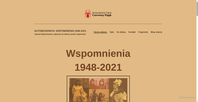 Security scan screenshot of http://www.wspomnienia.czerwonypajak.pl/
