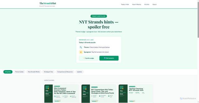 Security scan screenshot of https://thestrandshint.com/