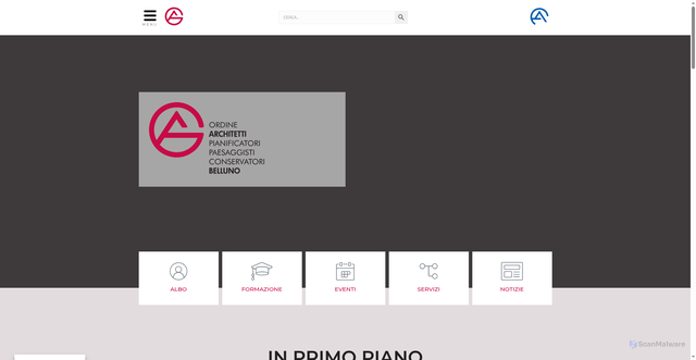 Security scan screenshot of https://architettibelluno.it/