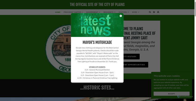 Security scan screenshot of https://plainsgeorgia.gov/