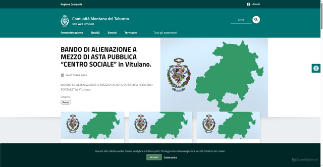 Security scan screenshot of https://comunitamontanataburno.it/