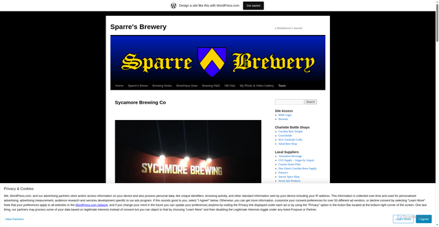 Security scan screenshot of https://biohazardbrewery.wordpress.com/brewery-tours-explorations/sycamore-brewing-co/