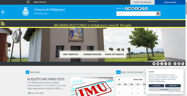 Security scan screenshot of https://www.comune.vottignasco.cn.it/