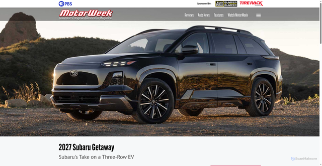 Security scan screenshot of https://motorweek.org/first-impressions/first-looks/2027-subaru-getaway/