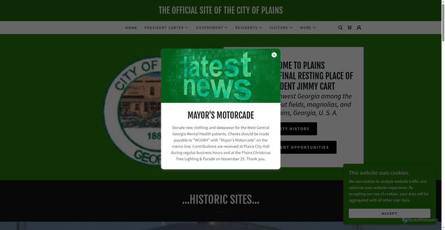 Security scan screenshot of https://plainsgeorgia.gov/