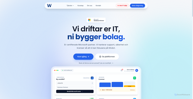 Security scan screenshot of https://www.WEBBUP.se
