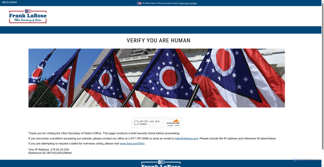 Security scan screenshot of https://bsportal.ohiosos.gov/