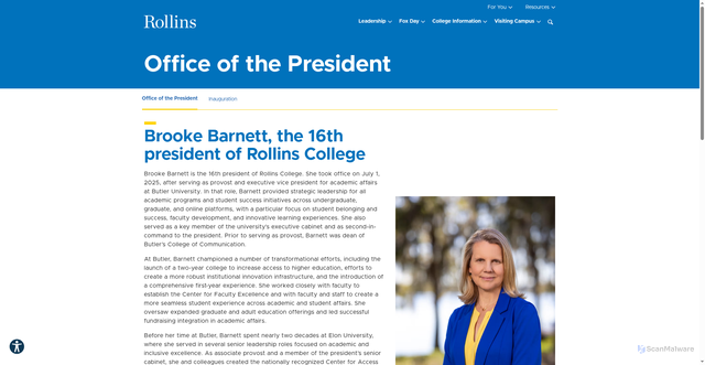 Security scan screenshot of https://rollins-edu-website-ssg.pages.dev/president/