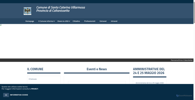 Security scan screenshot of https://www.comune.santacaterinavillarmosa.cl.it