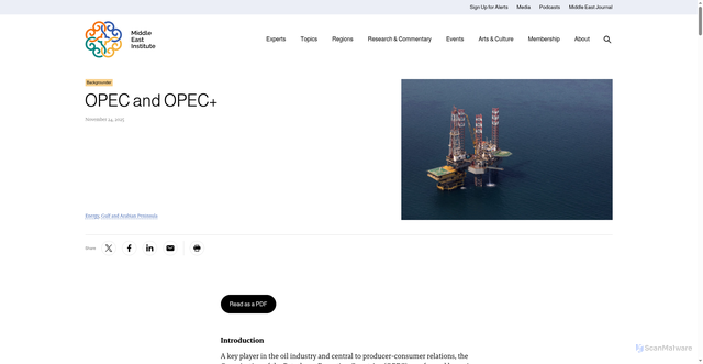 Security scan screenshot of https://mei.edu/backgrounder/opec-and-opec/