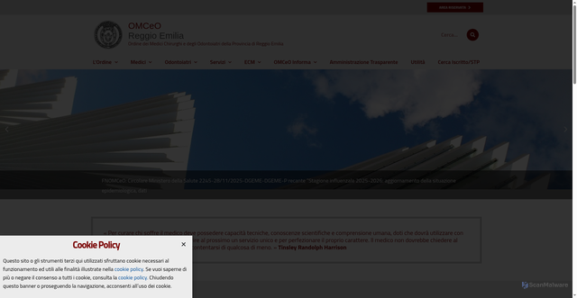 Security scan screenshot of https://www.odmeo.re.it