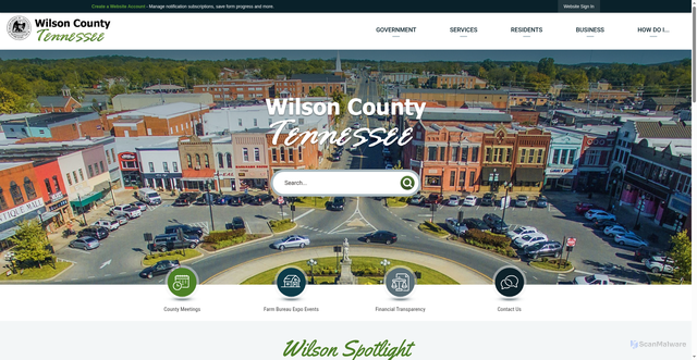 Security scan screenshot of https://wilsoncountytn.gov/