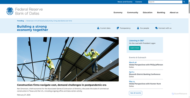 Security scan screenshot of https://dallasfed.org