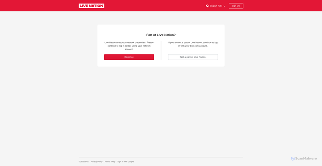 Security scan screenshot of https://lne.app.box.com