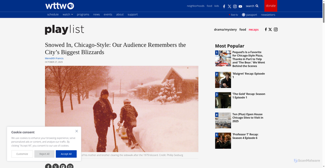 Security scan screenshot of https://www.wttw.com/playlist/2025/10/27/audience-shares-snowy-memories-chicago-blizzards