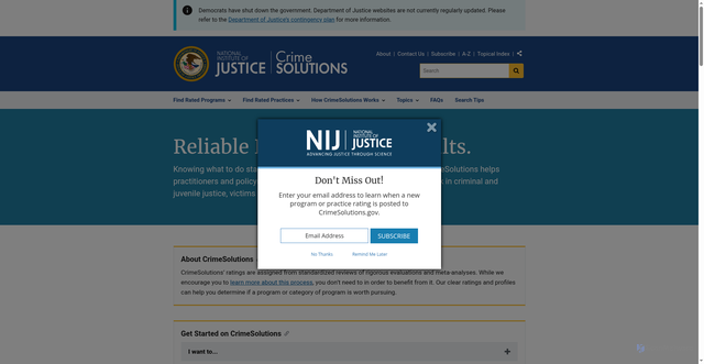Security scan screenshot of https://crimesolutions.ojp.gov/