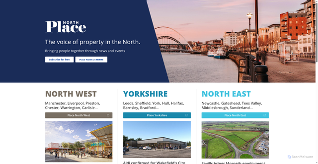 Security scan screenshot of https://placenorth.co.uk