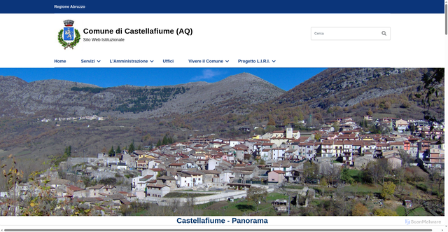 Security scan screenshot of https://www.comune.castellafiume.aq.it