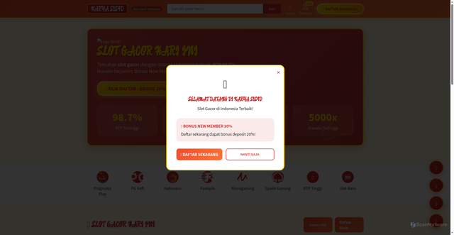 Security scan screenshot of https://karyasis4d4.pages.dev/