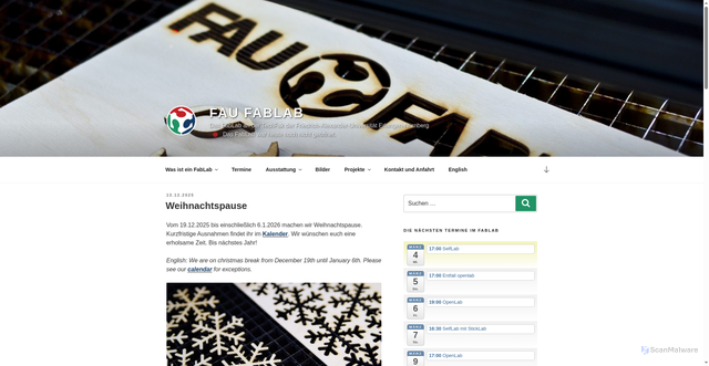Security scan screenshot of https://fablab.fau.de