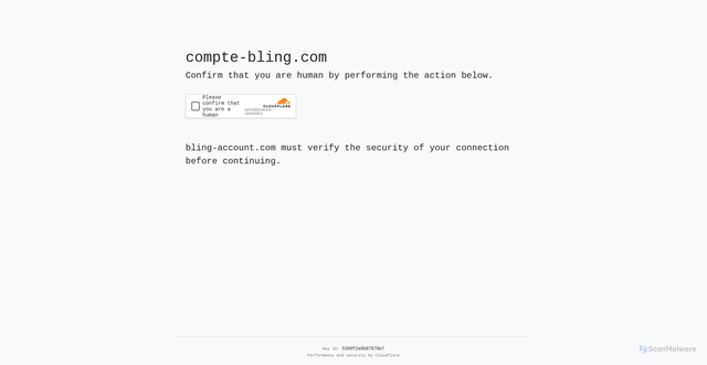 Security scan screenshot of https://compte-bling.com/captcha.php