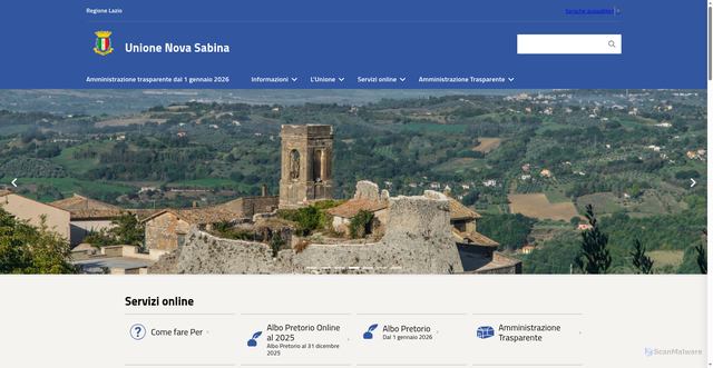 Security scan screenshot of https://www.unionenovasabina.it