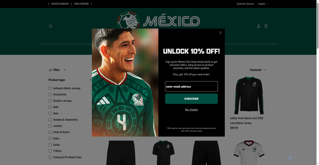Security scan screenshot of https://mexicofanshop.com/collections/world-cup