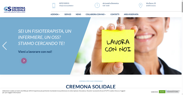 Security scan screenshot of https://cremonasolidale.it/