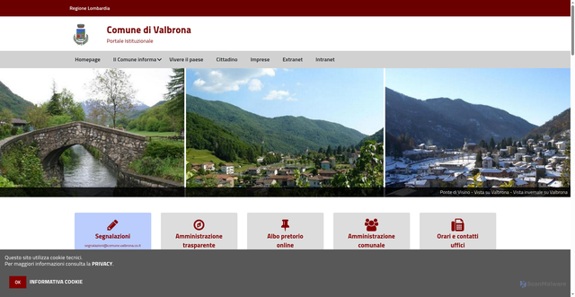 Security scan screenshot of https://www.comune.valbrona.co.it/hh/index.php