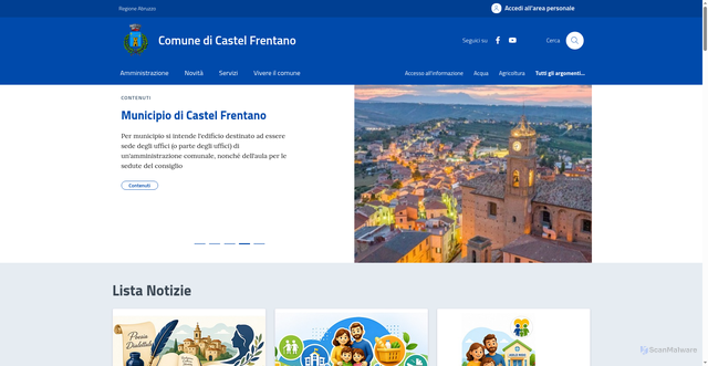 Security scan screenshot of https://www.comunedicastelfrentano.it