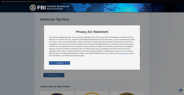 Security scan screenshot of https://www.google.com/url?q=http://tips.fbi.gov/