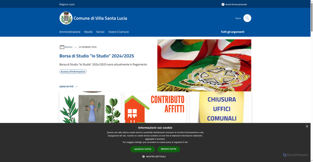 Security scan screenshot of https://www.comune.villasantalucia.fr.it/it