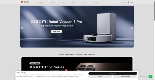 Security scan screenshot of https://www.xiaomistore.pt/?srsltid=AfmBOorq9C11BwlHf2KWS_63YSaZ70MDh8ZCMrCa3nVyYFCcmJ7iayAV