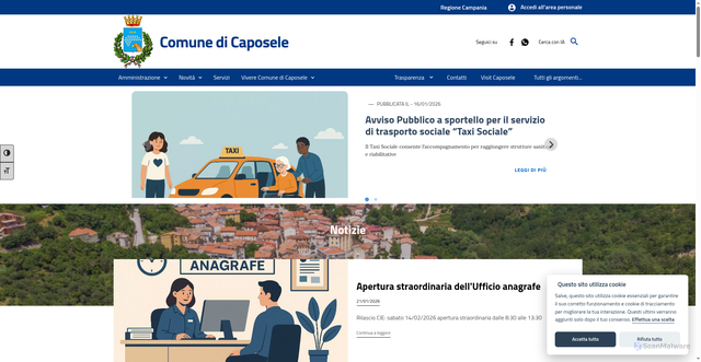 Security scan screenshot of https://comune.caposele.av.it/