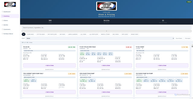 Security scan screenshot of http://fcelevellandapp.com/stock_pricing_report.html