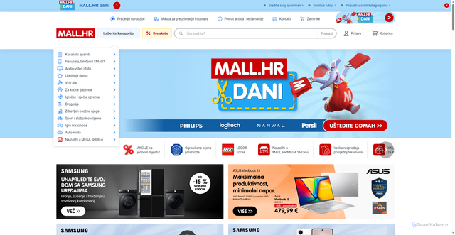 Security scan screenshot of https://mall.hr