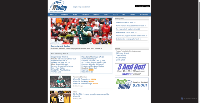 Security scan screenshot of https://www.fftoday.com