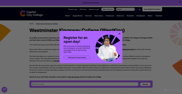 Security scan screenshot of https://www.capitalccg.ac.uk/westking